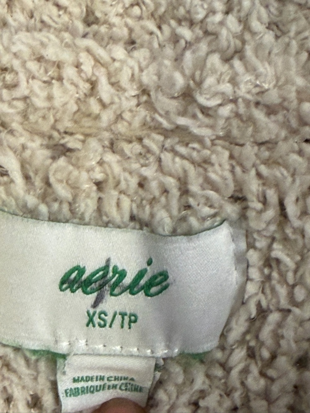 aerie Cream Sherpa Zip Pullover - Picture 6 of 10